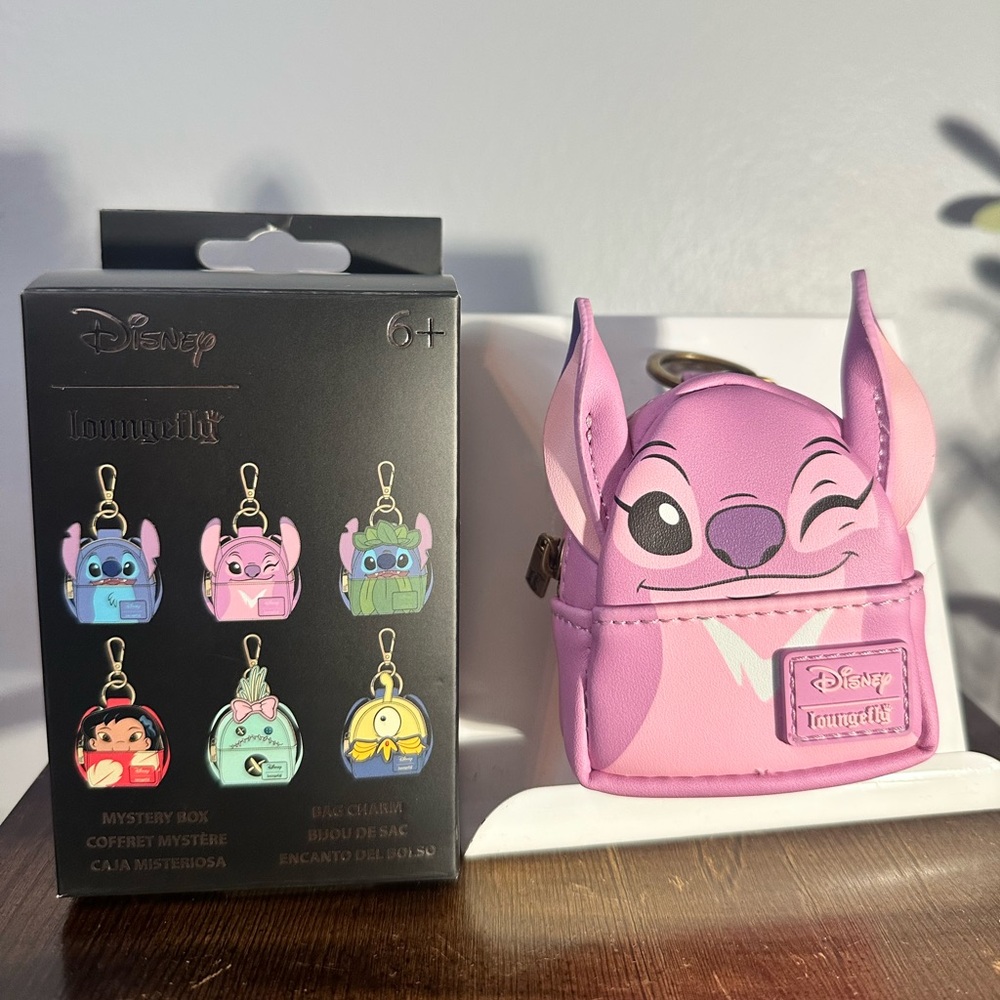 Loungefly Pink Stitch Micro Mini Backpack Keychain Bag Charm